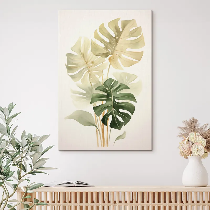 Pictură pe pânză Monstera frunze, imitație de acuarelă Nr s43209 Comandă acum