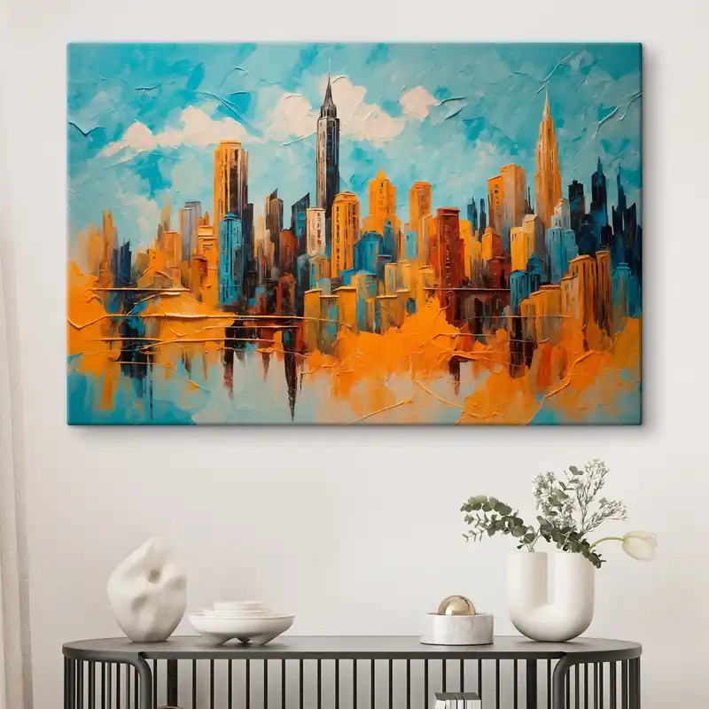 Discount Pictură pe pânză Oraș în stil pictură în ulei Nr s43108