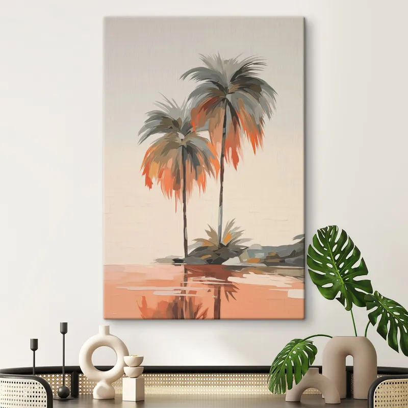 Cumpărături sigure Pictură pe pânză Palmieri imitație brush strokes Nr s43230