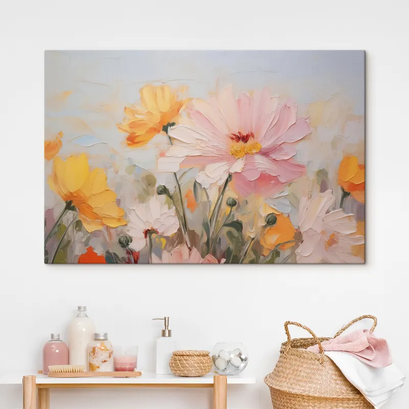 Promoție Pictură pe pânză Flori abstracte luminoase Nr s43232