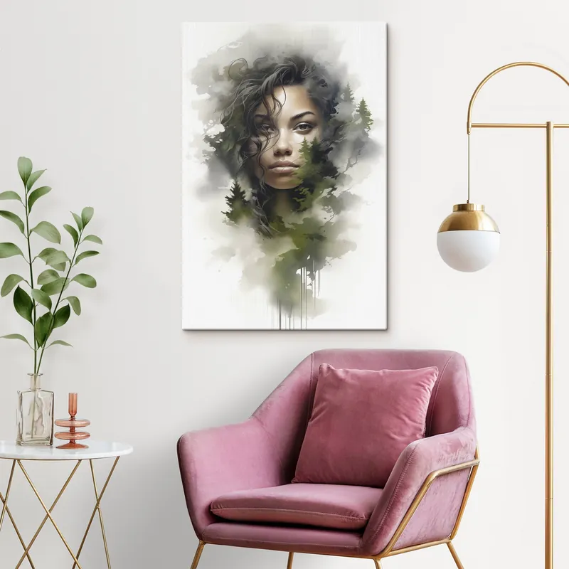 Pictură pe pânză Oameni, imagine abstractă a unei păduri Nr s43259 Preț mic