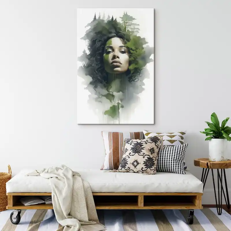 Pictură pe pânză Oameni, imagine abstractă a unei păduri Nr s43260 Preț redus