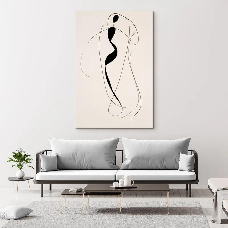 Pictură pe pânză Siluetă abstractă minimalistă Nr s43274 Reducere de preț