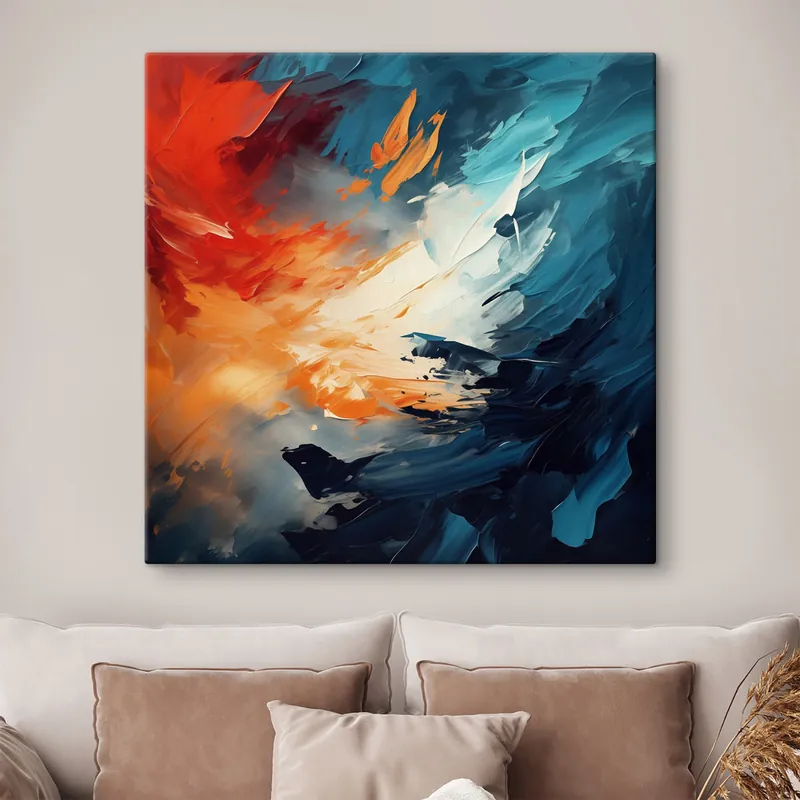 Reducere extra Pictură pe pânză Pictură abstractă cu tușe mari și expresive Nr s43363