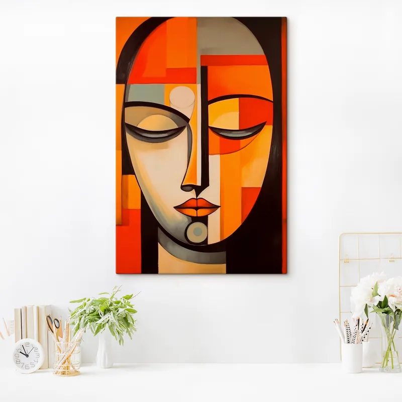 Pictură pe pânză Portret geometric în stil modernist Nr s43412 Calitate înaltă