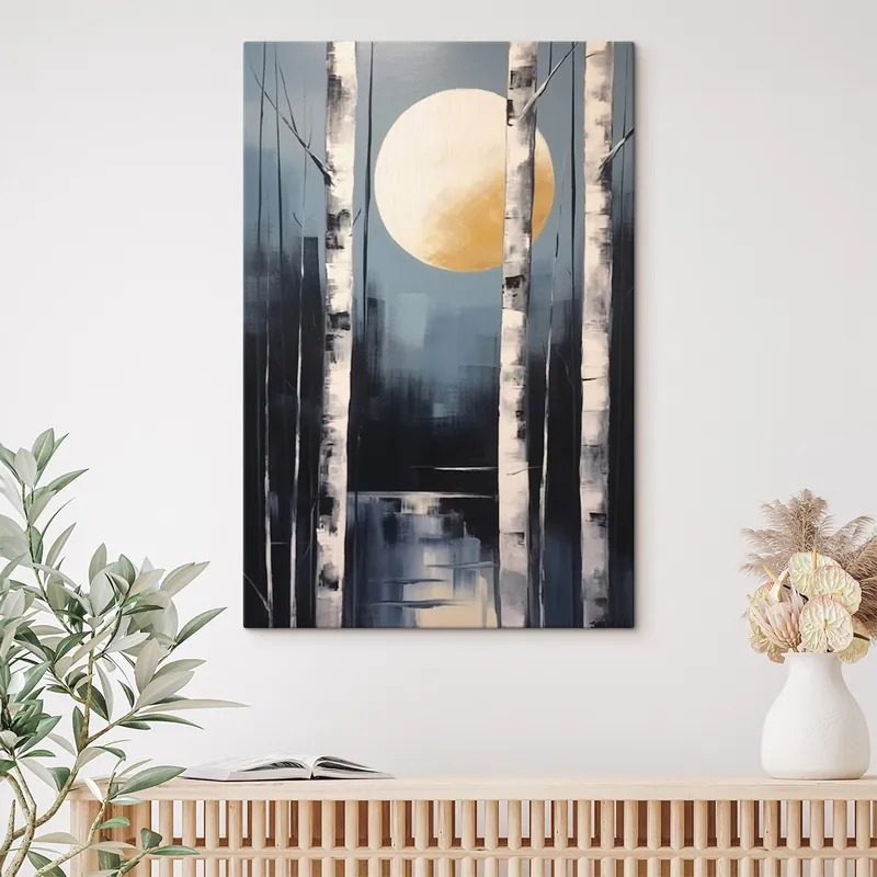 Reducere extra Pictură pe pânză Imagine grafică a pădurii de mesteacăn Nr s43413