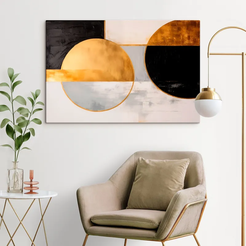 Reduceri Pictură pe pânză Compoziție geometrică în stil minimalist Nr s43420