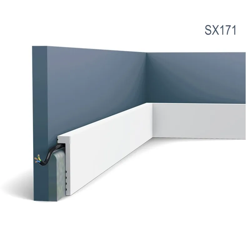 Plinta Axxent SX171-RAL9003, Dimensiuni 200 X 10 X 2.2 cm, Orac Decor Plintă Decorativă Albă, 200 cm Expediere rapidă