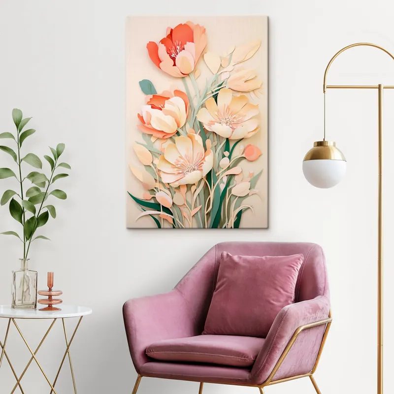 Pictură pe pânză Delicate flori de hârtie Nr s43568 Vezi acum