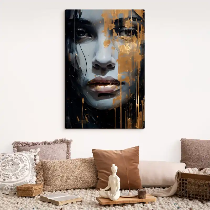 Pictură pe pânză Față pictată enigmatică Nr s43572 Ieftin
