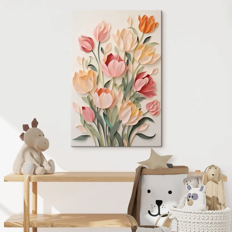 Reducere specială Pictură pe pânză Lalele de hârtie înfloritoare Nr s43567