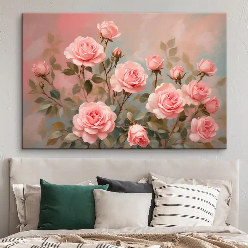 Ofertă specială Pictură pe pânză Trandafiri pe fundal încețoșat Nr s43454