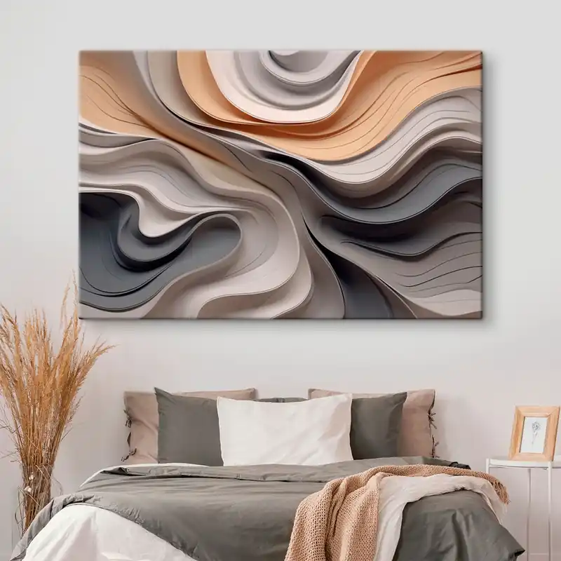 Disponibil imediat Pictură pe pânză Abstracție elegantă a valurilor Nr s43234