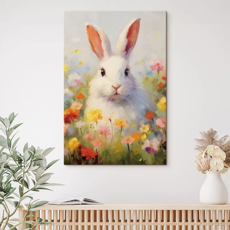 Pictură pe pânză Iepure alb Nr s43239 Ofertă limitată
