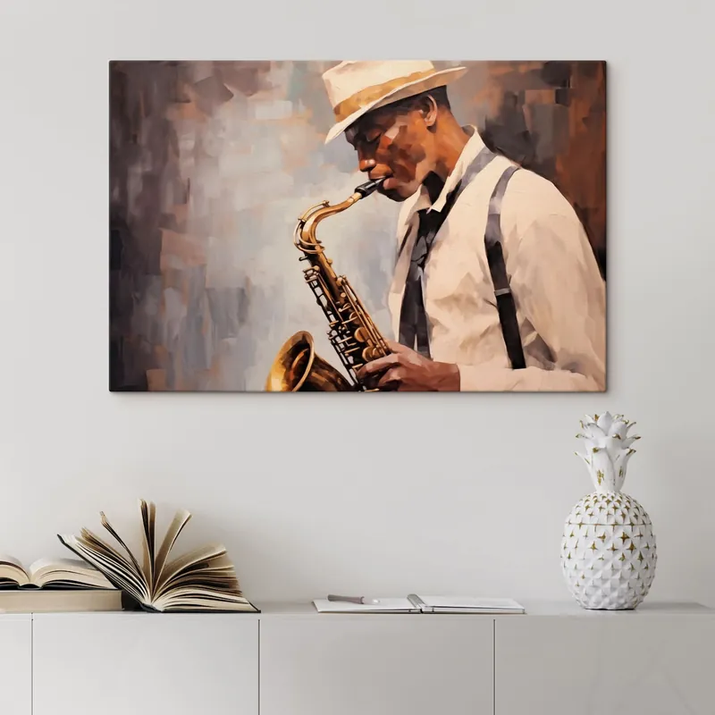 Pictură pe pânză Saxofonist Nr s43926 Retur gratuit