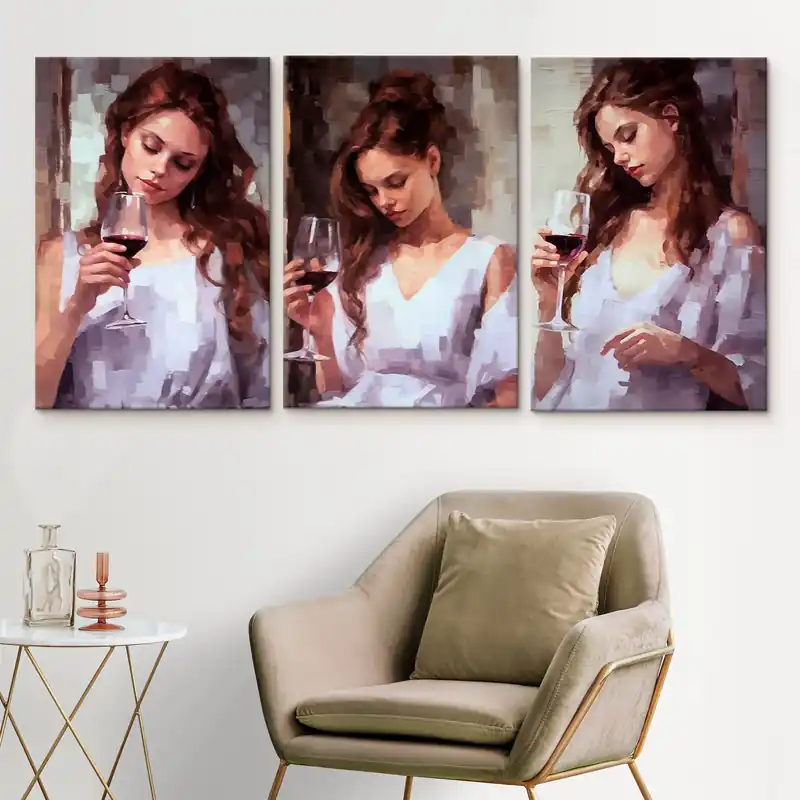 Pictură pe pânză Fete și vin Nr m00443 Discount