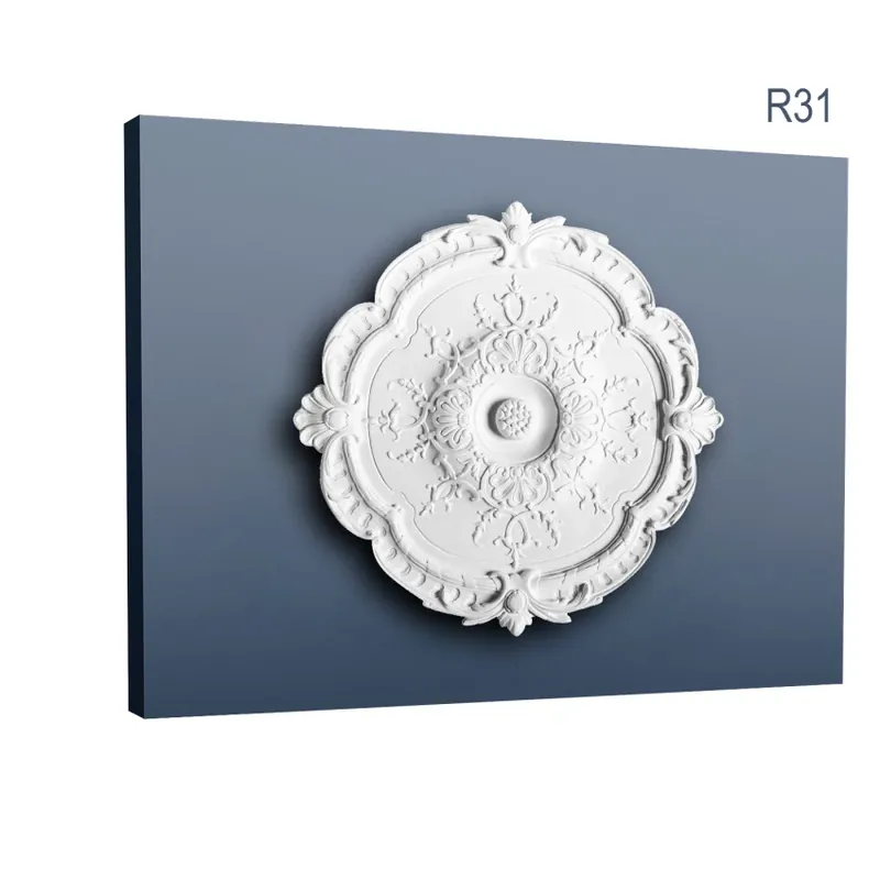 Ofertă limitată Rozeta Luxxus R31, Dimensiuni diam. 38,5 cm (H 2,7 cm), Orac Decor Rozete Decorative Luxoase pentru Tavanul Tau