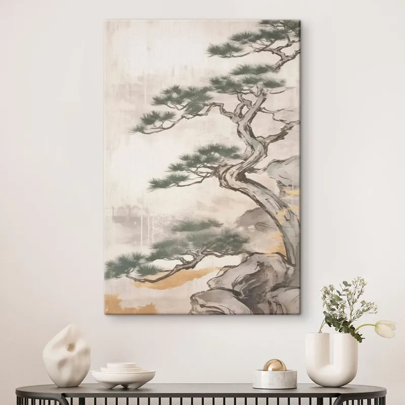 Plată securizată Pictură pe pânză Bonsai japonez Nr s43238