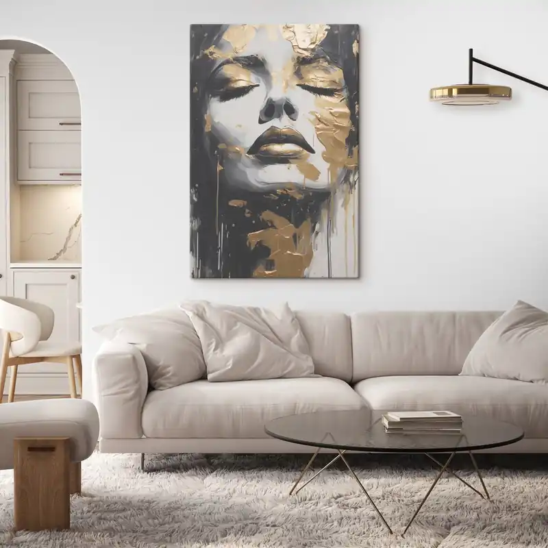 Retur gratuit Pictură pe pânză Portret de femeie cu tușe abstracte Nr s43988