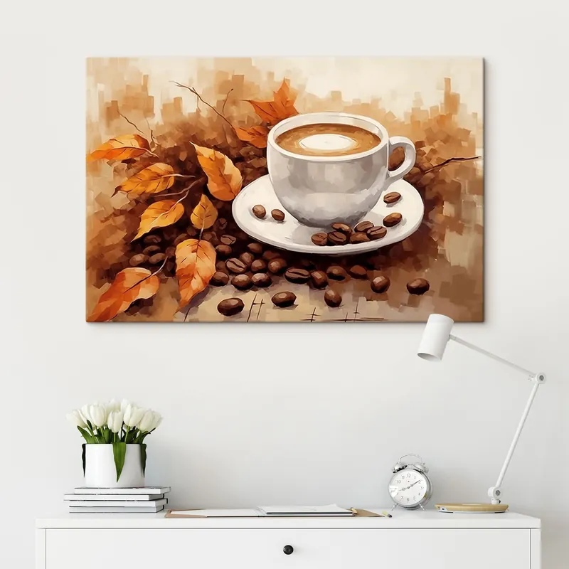 Pictură pe pânză Ceașcă de cafea și boabe de cafea Nr s44116 Retur ușor