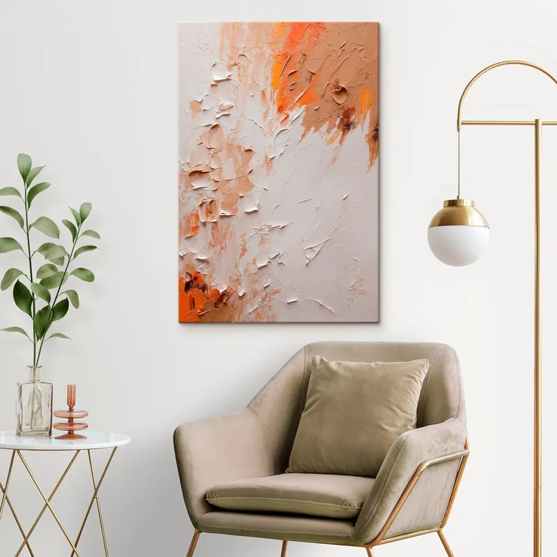 Promoție Pictură pe pânză Pictură abstractă în ulei cu culori albe și maro Nr s44076
