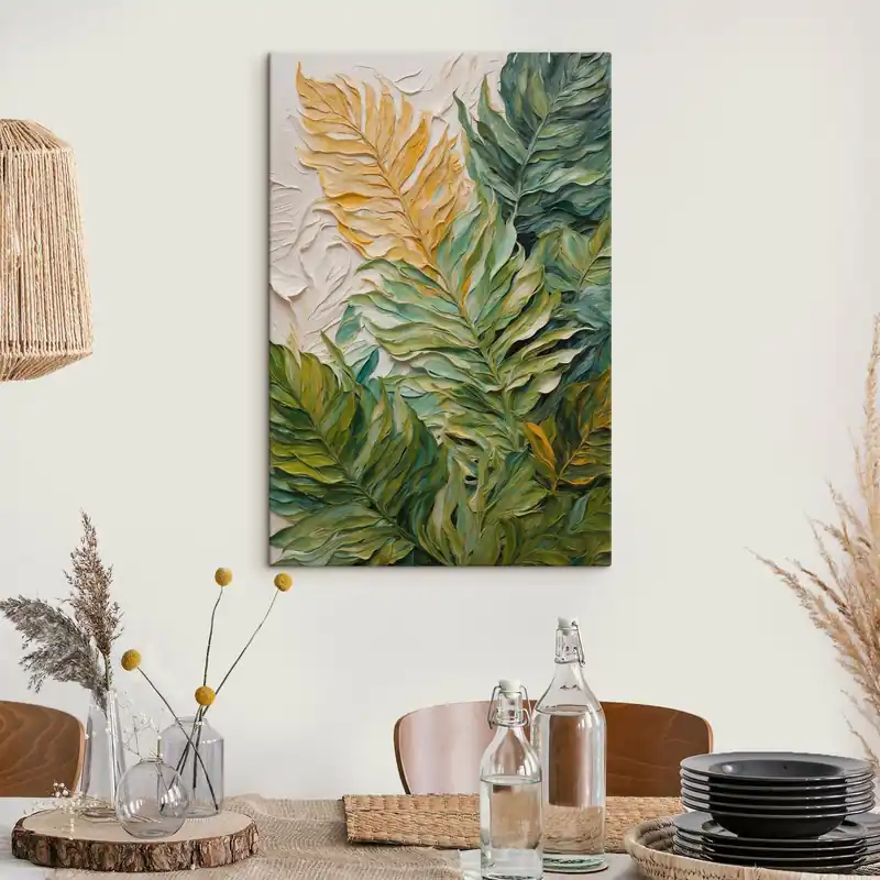 Doar azi Pictură pe pânză Frunze tropicale în stilul picturii în ulei Nr s44088