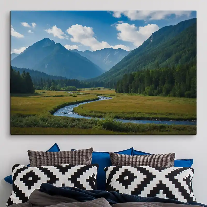 Ofertă limitată Pictură pe pânză Flux din munți Nr s44099