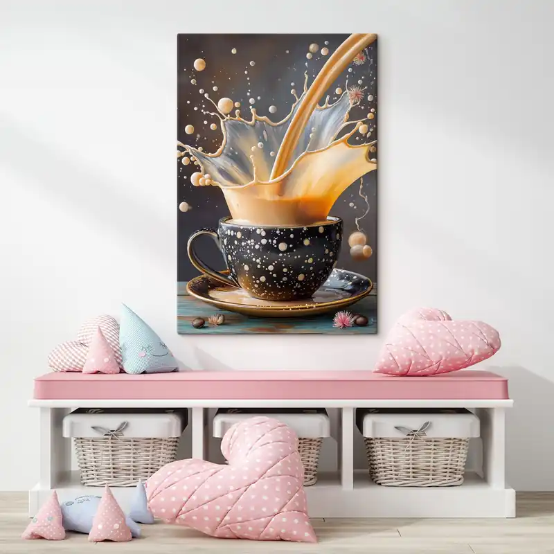 Pictură pe pânză Splash de cafea Nr s44179 Reducere extra