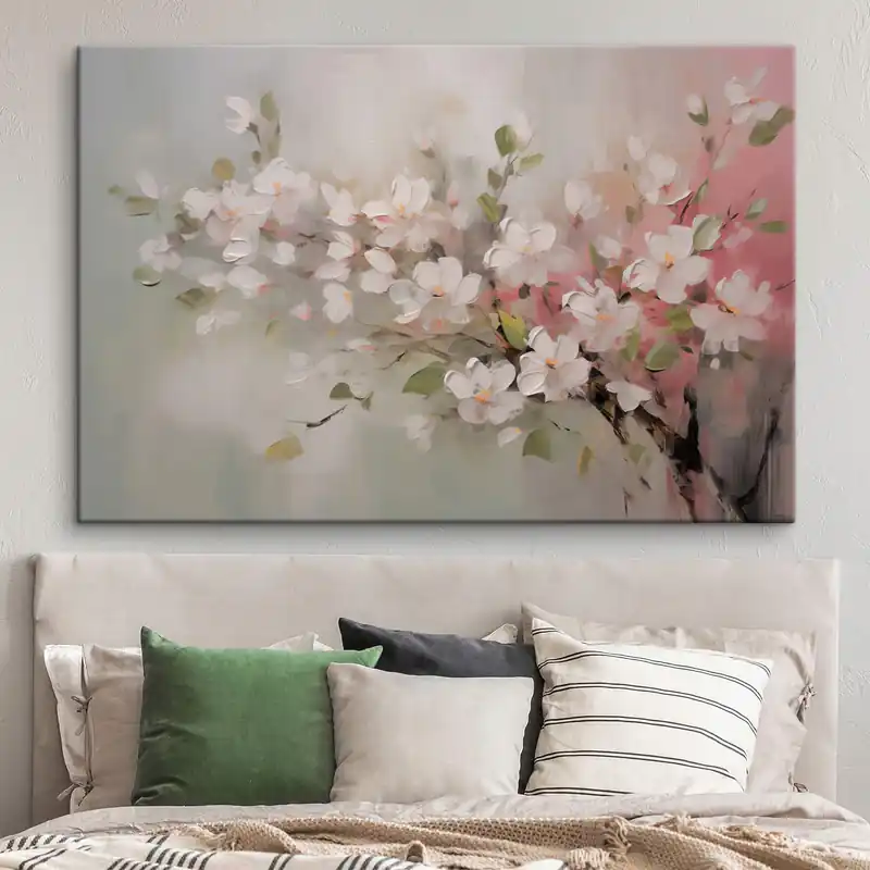Pictură pe pânză Ramură abstractă cu flori moi Nr s44366 Cumpără acum