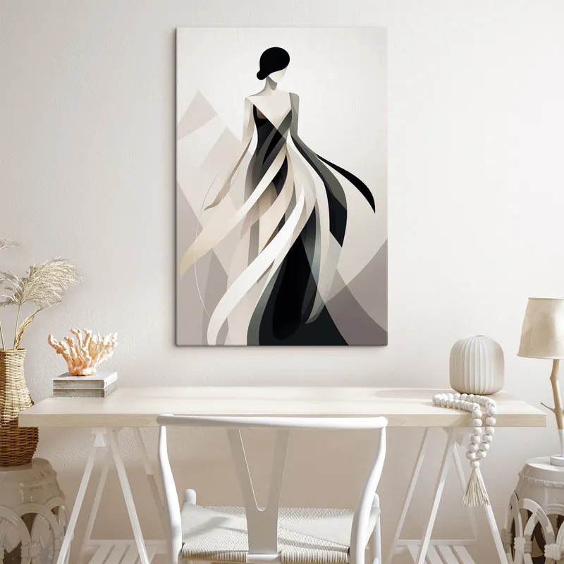 Pictură pe pânză Figura abstractă într-o rochie lungă Nr s44750 Reducere specială