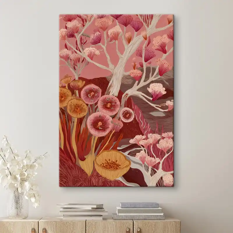 Pictură pe pânză Flori de epocă, artă geometrică, desen în stil acrilic Nr s44976 Cel mai vândut