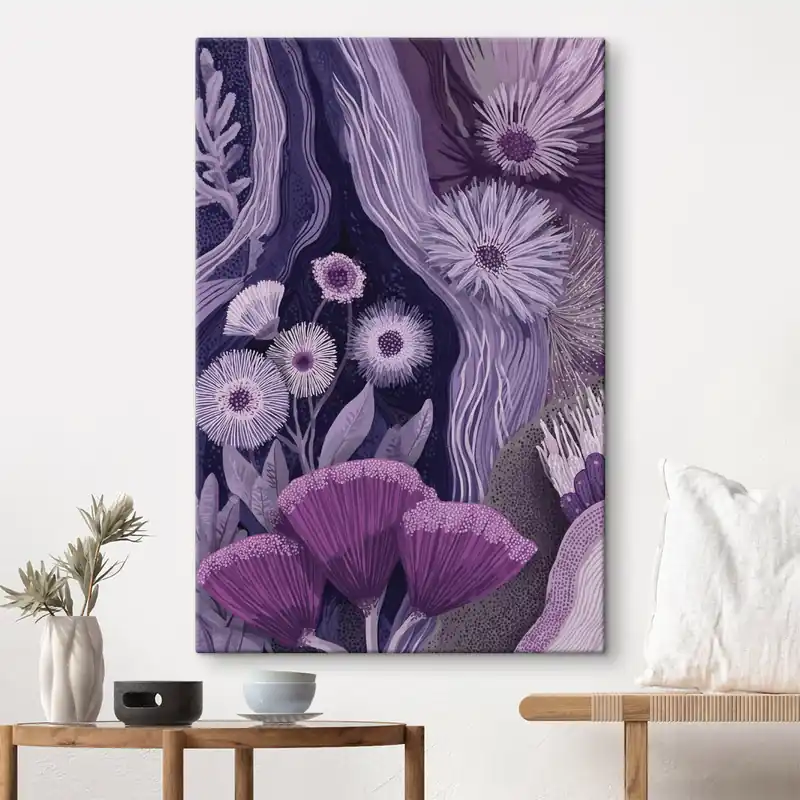 Ultima șansă Pictură pe pânză Design floral în culori violet, desen detaliat Nr s44984