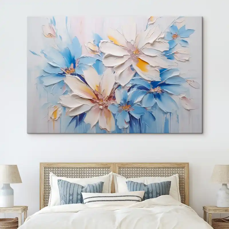 Pictură pe pânză Flori abstracte imitație brushstrokes Nr s45115 Chilipir