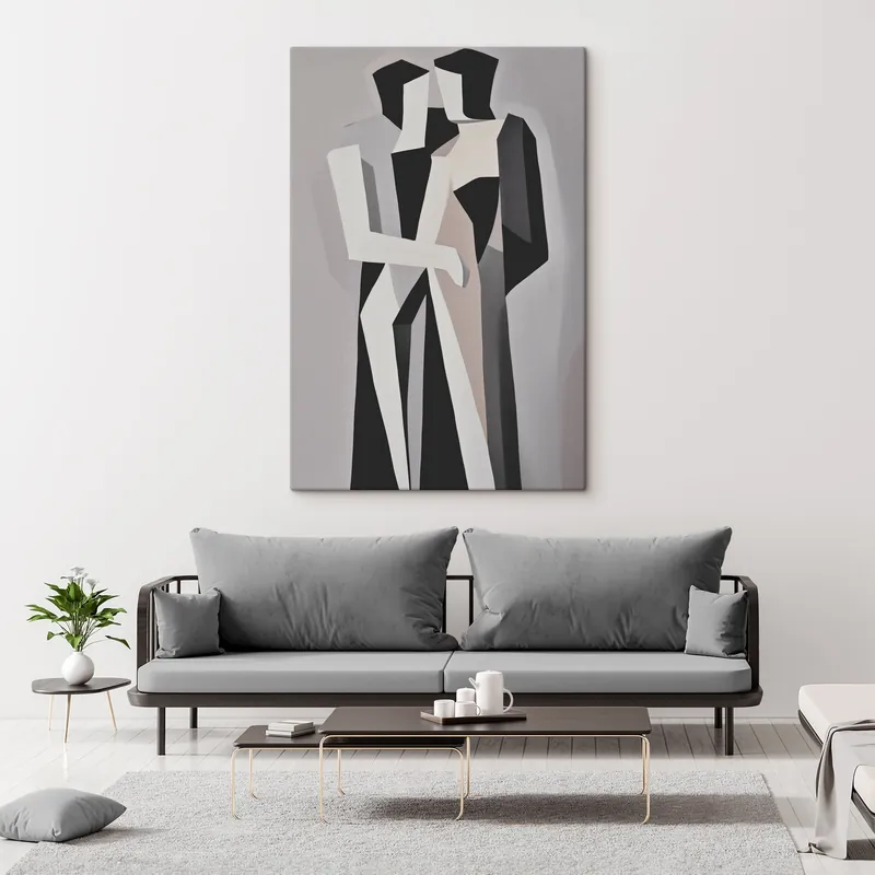 Retur gratuit Pictură pe pânză Figuri abstracte în monocrom Nr s45155