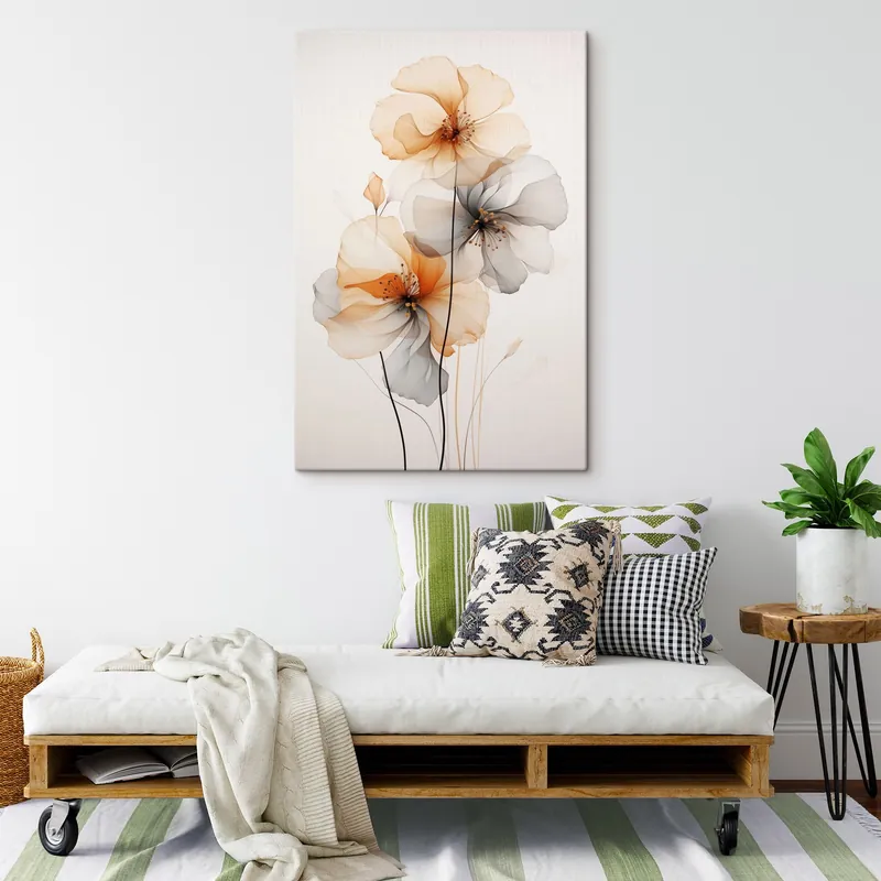 Pictură pe pânză Flori abstracte translucide Nr s44558 Plată sigură