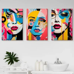 Expediere rapidă Pictură pe pânză Abstractizarea fețelor colorate Nr m00557