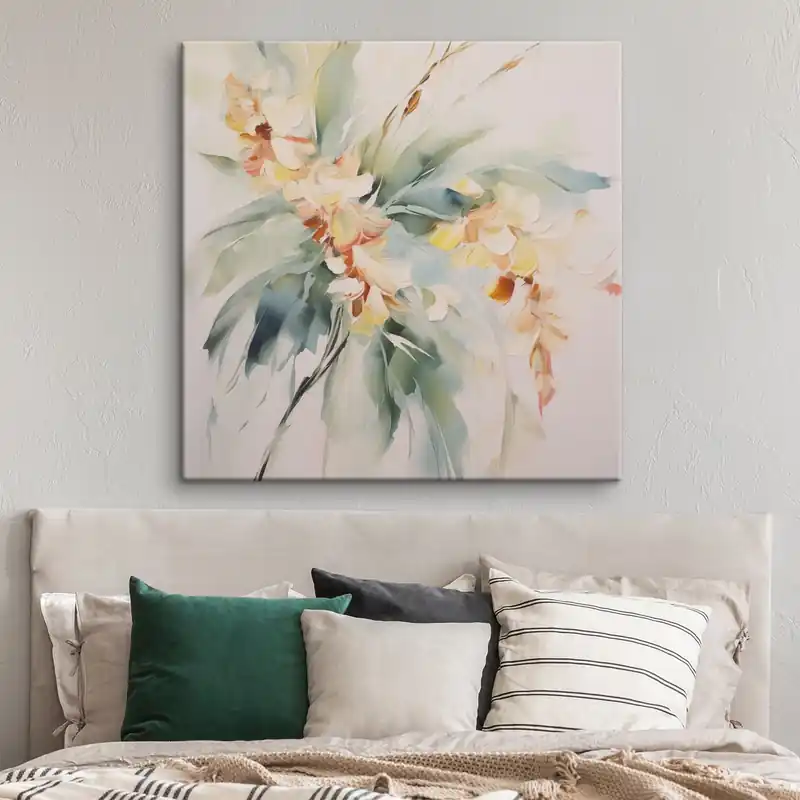 Pictură pe pânză Flori abstracte în frunziș Nr s45305 Ofertă specială