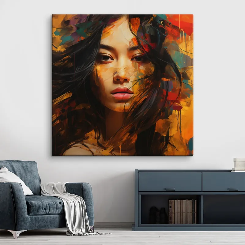 Pictură pe pânză Portret de femeie în stil abstract Nr s45039 Nu rata