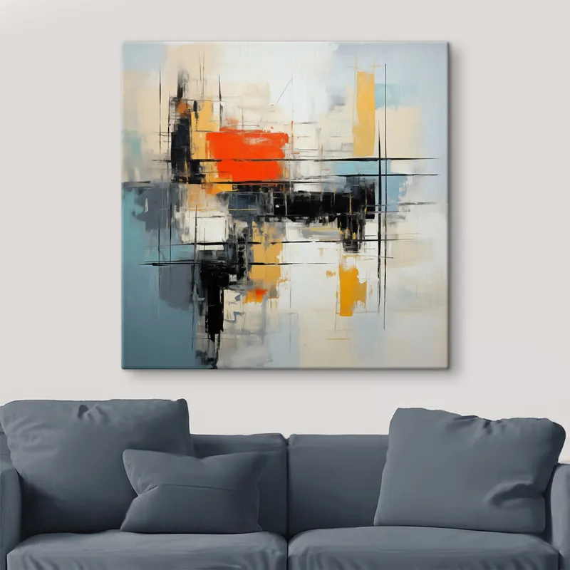 Cumpără online Pictură pe pânză Pânză dinamică în stil modern cu lovituri ascuțite Nr s45040