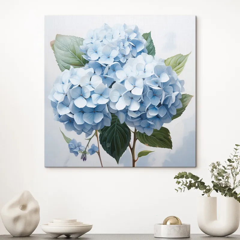 Livrare expres Pictură pe pânză Close-up de flori de hortensie albastru Nr s45044