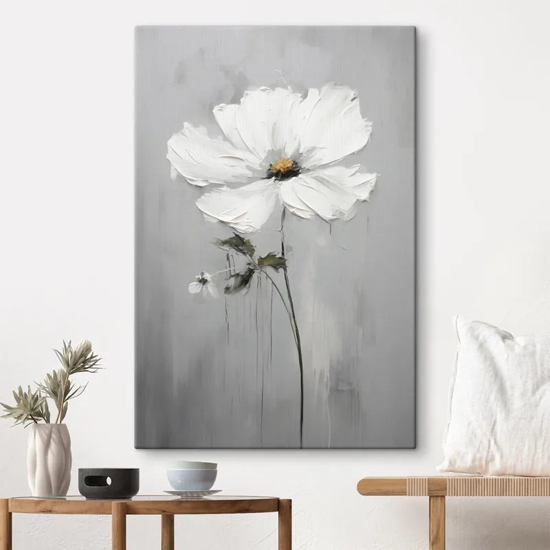 Plată securizată Pictură pe pânză Floare monocromă în stil volumetric Nr s45253
