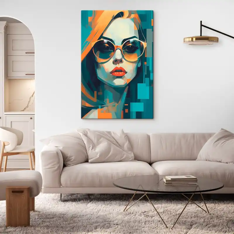 Ieftin Pictură pe pânză Femeie în ochelari de soare în stil pop art digital Nr s45327