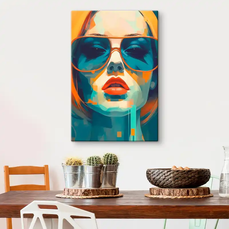 Pictură pe pânză Portret feminin abstract în ochelari de soare Nr s45328 Cumpără acum