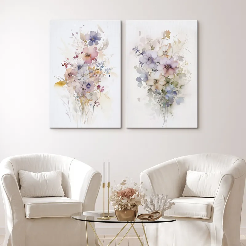 Plată sigură Pictură pe pânză Flori imitație de acuarelă Nr m00590