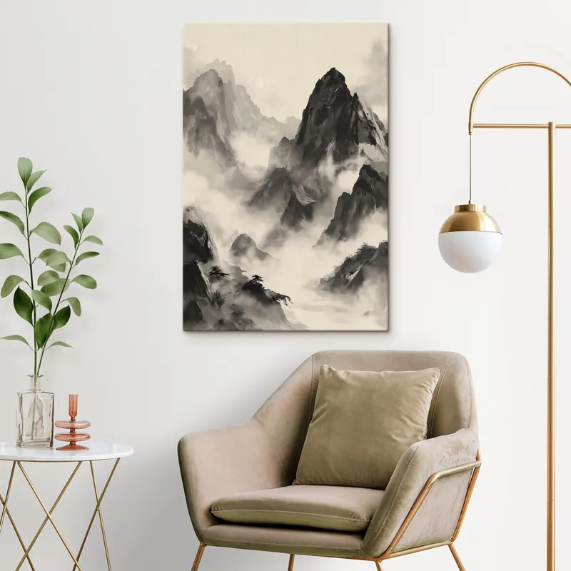 Pictură pe pânză Munți în stil chinezesc Nr s45384 Ofertă exclusivă