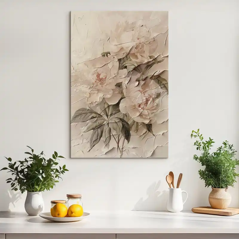 Calitate înaltă Pictură pe pânză Buchet luxuriant de bujori în stil acuarelă pe un fundal deschis Nr s45336