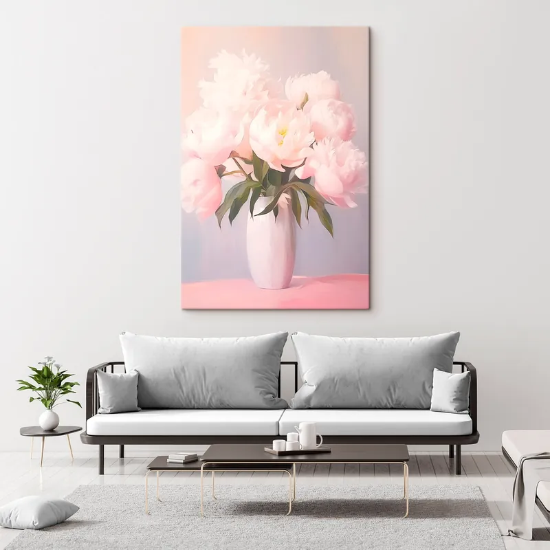 Pictură pe pânză Buchet de bujori într-o vază Nr s45432 Doar azi