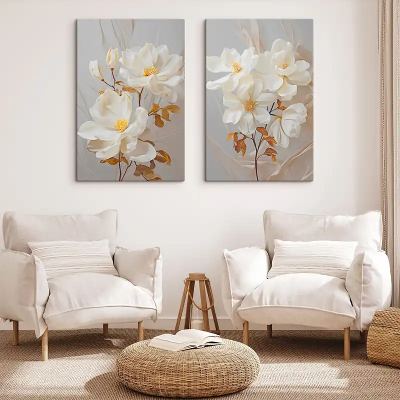 Retur ușor Pictură pe pânză Delicate flori abstracte Nr m00611