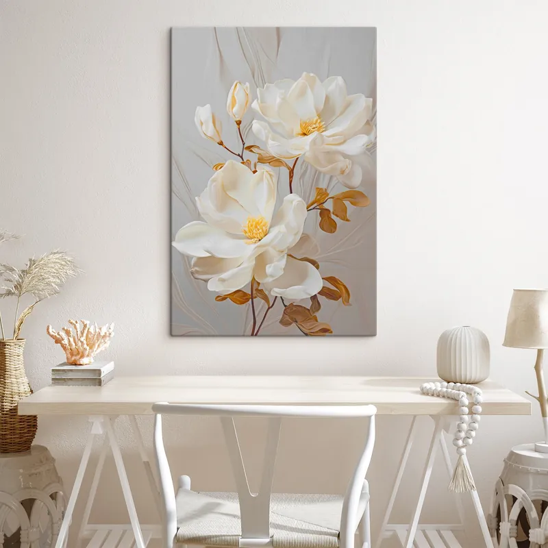 Cumpărături sigure Pictură pe pânză Delicate flori abstracte Nr s45446