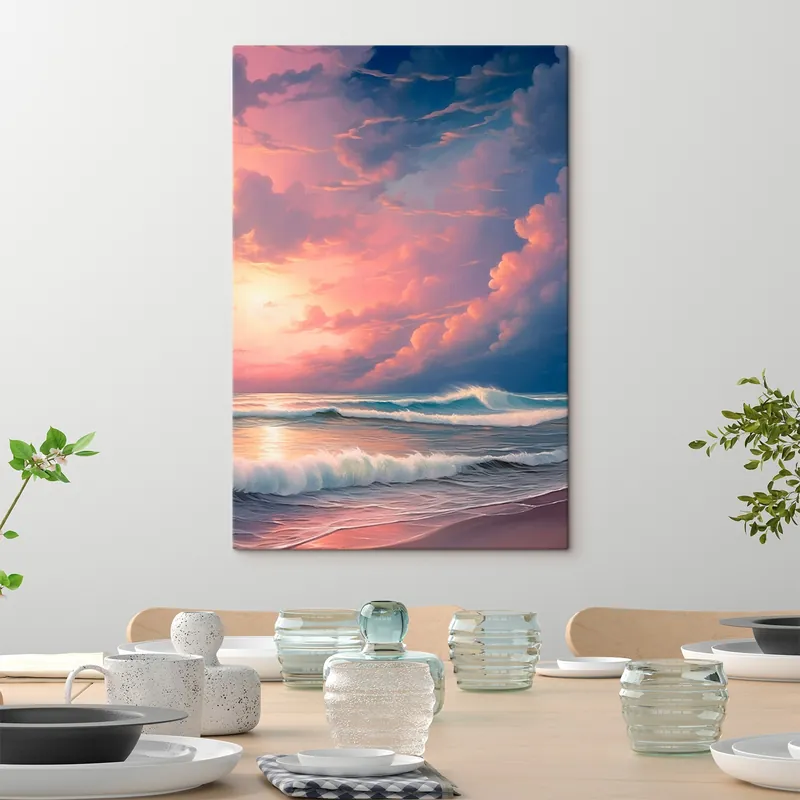 Pictură pe pânză Apus de soare la mare Nr s45463 Mai ieftin